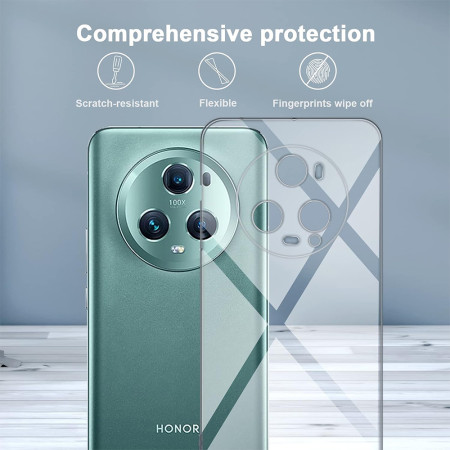 Husa Silicon compatibila Honor Magic 5 Pro, Pastreaza Originalitatea, Luxury, Transparent 