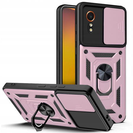 Husa pentru Samsung Galaxy Xcover 7, CamShield Protectie Camera, Inel Magnetic, Slide si Snap, Rose Gold