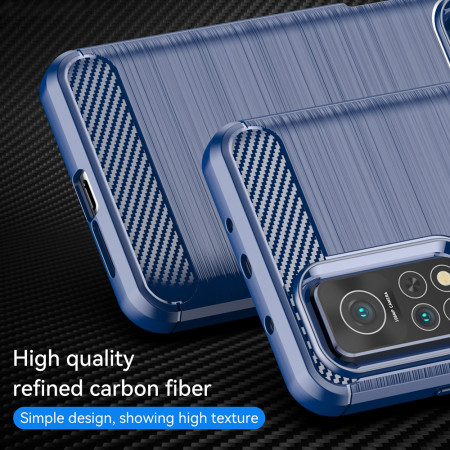 Husa Carbon pentru Xiaomi Mi 10T 5G / Mi 10T Pro 5G Tech Protects, Blue