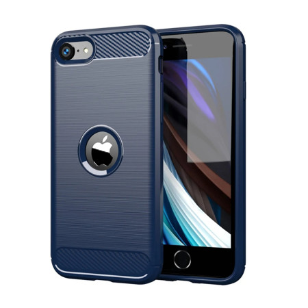 Husa Carbon pentru iPhone SE 2, SE 2020 / SE 3, SE 2022, Tech Protects, Blue