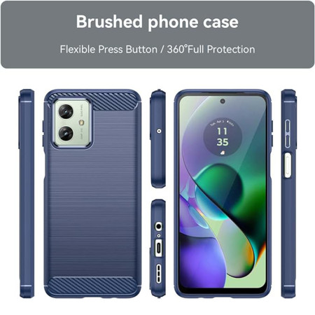 Husa Carbon pentru Motorola Moto G54 / Moto G54 Power Edition / Moto G64, Tech Protects, Blue