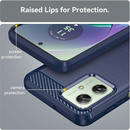 Husa Carbon pentru Motorola Moto G54 / Moto G54 Power Edition / Moto G64, Tech Protects, Blue