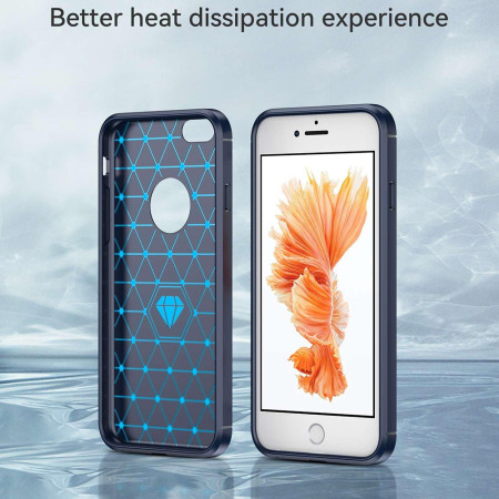 Husa Carbon pentru iPhone 6 Plus/ 6s Plus, Tech Protects, Blue