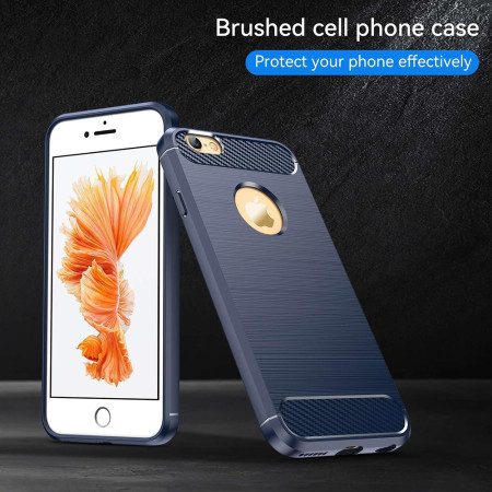 Husa Carbon pentru iPhone 6 Plus/ 6s Plus, Tech Protects, Blue