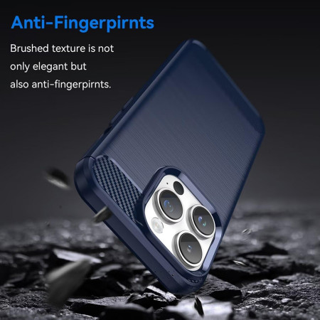 Husa Carbon pentru iPhone 13 Pro, Tech Protects, Blue