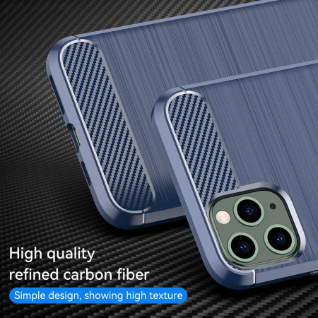 Husa Carbon pentru iPhone 11 Pro, Tech Protects, Blue