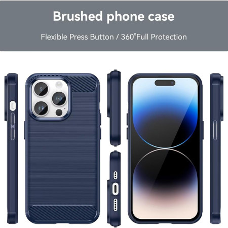 Husa Carbon pentru iPhone XR, Tech Protects, Blue