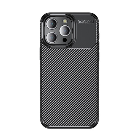 Husa pentru iPhone 14 Pro, CarbonFiber, Premium, Black