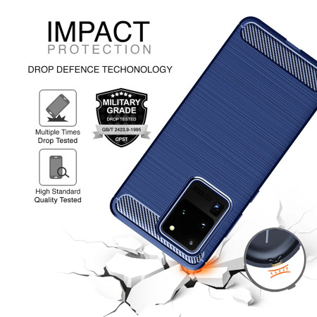 Husa Carbon pentru Samsung Galaxy A23 4G / A23 5G, Tech Protects, Blue