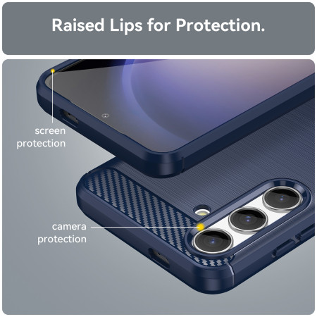 Husa Carbon pentru Samsung Galaxy S24, Tech Protects, Blue