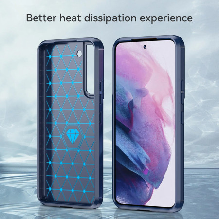 Husa Carbon pentru Samsung Galaxy S22 Plus 5G, Tech Protects, Blue