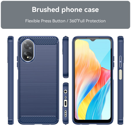 Husa Carbon pentru Oppo A57 4G / A57s / OnePlus Nord N20 SE, Tech Protects, Blue