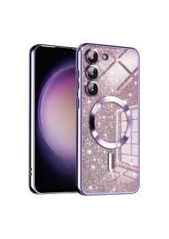 Husa pentru Samsung Galaxy S25 Plus, Glitter MagSafe, Atasare Magnetica, Light Purple