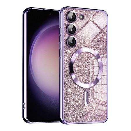 Husa pentru Samsung Galaxy S25 Plus, Glitter MagSafe, Atasare Magnetica, Light Purple