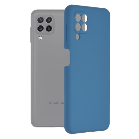 Husa Soft Edge compatibila cu Samsung Galaxy A22 4G, Antiamprenta, Matt,HTP®, Denim Blue