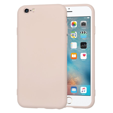 Husa Premium din Silicon pentru iPhone 6/ 6S - SoftFlex, Microfibra, Pink Sand