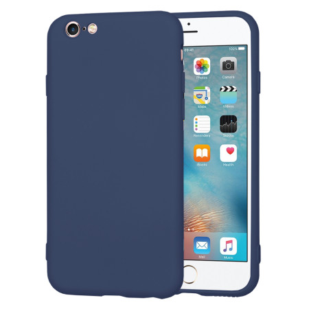 Husa Premium din Silicon pentru iPhone 6/ 6S - SoftFlex, Microfibra, Navy Blue