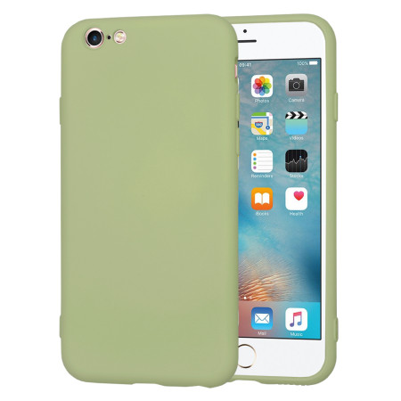 Husa Premium din Silicon pentru iPhone 6/ 6S - SoftFlex, Microfibra, Matcha