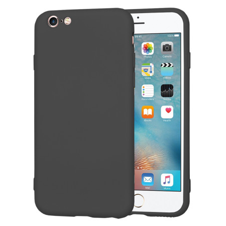 Husa Premium din Silicon pentru iPhone 6/ 6S - SoftFlex, Microfibra, Black