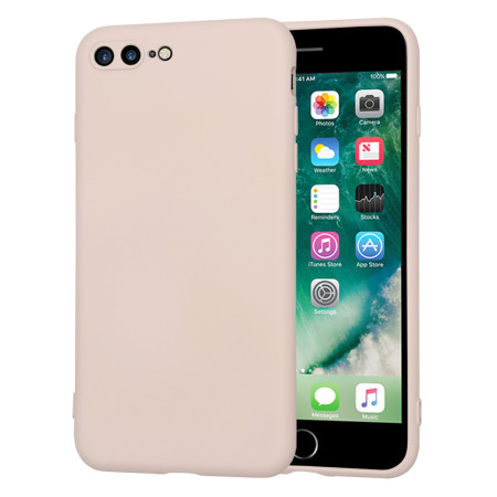 Husa Premium din Silicon pentru iPhone 7 Plus / 8 Plus - SoftFlex, Microfibra, Pink Sand