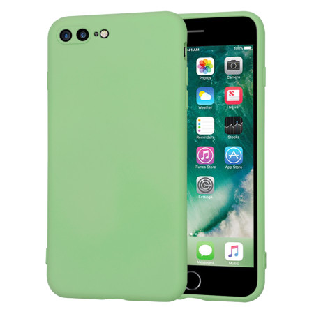 Husa Premium din Silicon pentru iPhone 7 Plus / 8 Plus - SoftFlex, Microfibra, Mint Green