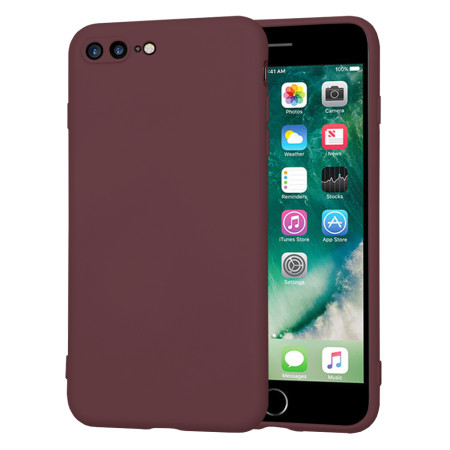 Husa Premium din Silicon pentru iPhone 7 Plus / 8 Plus - SoftFlex, Microfibra, Plum Red