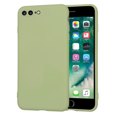 Husa Premium din Silicon pentru iPhone 7 Plus / 8 Plus - SoftFlex, Microfibra, Matcha