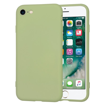 Husa Premium din Silicon pentru iPhone 7 / 8 / SE 2, SE 2020 / SE 3, SE 2022 - SoftFlex, Microfibra, Matcha