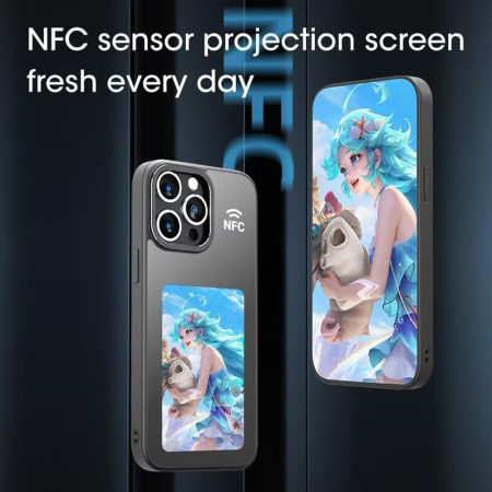 Husa SmartScreen NFC pentru iPhone 13 Pro Max, Protectie si Tehnologie, Negru