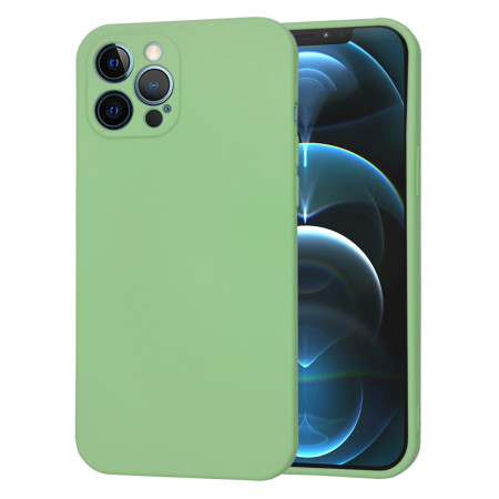 Husa Premium din Silicon pentru iPhone 12 Pro Max - SoftFlex, Microfibra, Mint Green