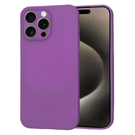 Husa Premium din Silicon pentru iPhone 15 Pro Max- SoftFlex, Microfibra, Purple