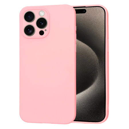 Husa Premium din Silicon pentru iPhone 15 Pro Max- SoftFlex, Microfibra, Chalk Pink