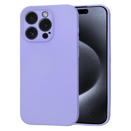 Husa Premium din Silicon pentru iPhone 15 Pro- SoftFlex, Microfibra, Light Purple