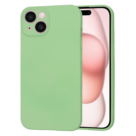 Husa Premium din Silicon pentru iPhone 15 - SoftFlex, Microfibra, Mint Green