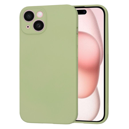 Husa Premium din Silicon pentru iPhone 15 - SoftFlex, Microfibra, Matcha