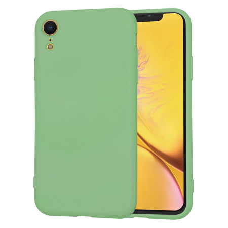 Husa Premium din Silicon pentru iPhone XR - SoftFlex, Microfibra, Mint Green