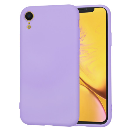 Husa Premium din Silicon pentru iPhone XR - SoftFlex, Microfibra, Light Purple