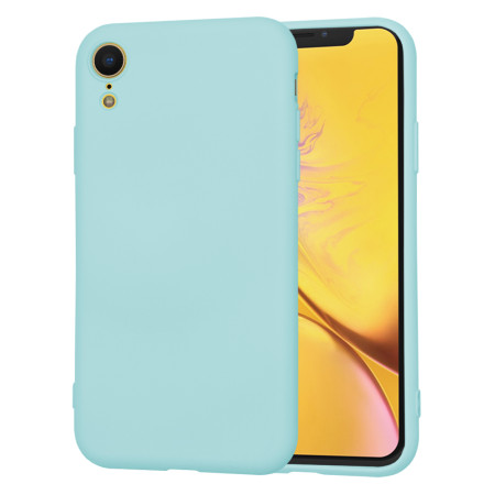 Husa Premium din Silicon pentru iPhone XR - SoftFlex, Microfibra, Sea Blue