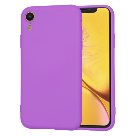 Husa Premium din Silicon pentru iPhone XR - SoftFlex, Microfibra, Purple