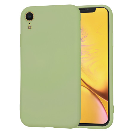 Husa Premium din Silicon pentru iPhone XR - SoftFlex, Microfibra, Matcha