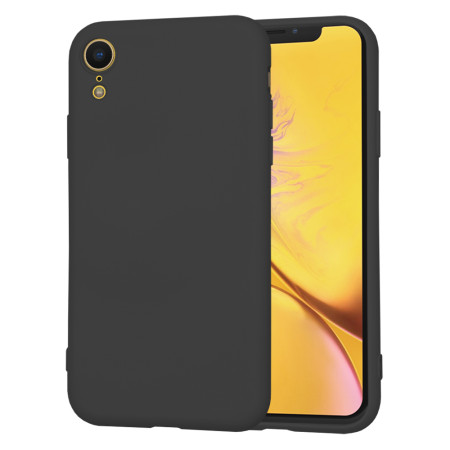 Husa Premium din Silicon pentru iPhone XR - SoftFlex, Microfibra, Black