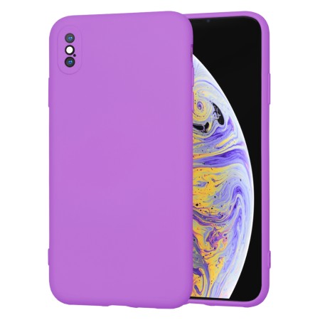 Husa Premium din Silicon pentru iPhone XS Max - SoftFlex, Microfibra, Purple