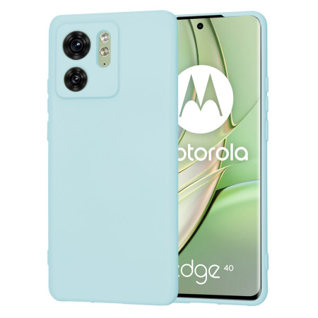 Husa Premium din Silicon pentru Motorola Edge 40 / Edge (2023) - SoftFlex, Microfibra, Sea Blue