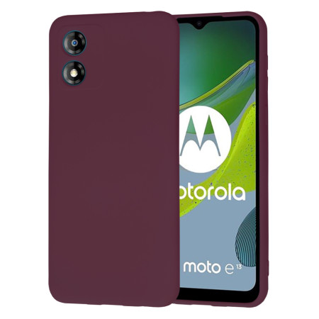 Husa Premium din Silicon pentru Motorola Moto E13 - SoftFlex, Microfibra, Plum Red