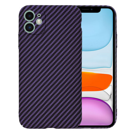 Husa Slim Carbon pentru iPhone 11 - Protectie Premium FiberShell, Purple