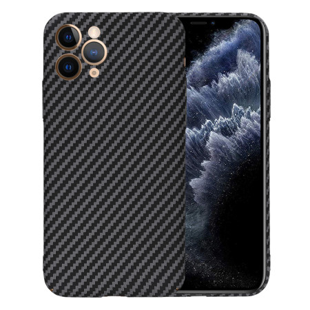 Husa Slim Carbon pentru iPhone 11 Pro - Protectie Premium FiberShell, Black