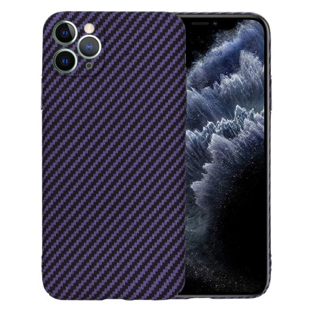 Husa Slim Carbon pentru iPhone 11 Pro Max - Protectie Premium FiberShell, Purple