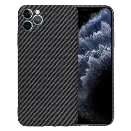 Husa Slim Carbon pentru iPhone 11 Pro Max - Protectie Premium FiberShell, Black