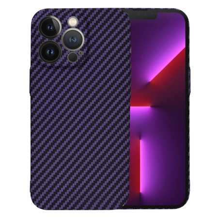 Husa Slim Carbon pentru iPhone 13 Pro - Protectie Premium FiberShell, Purple