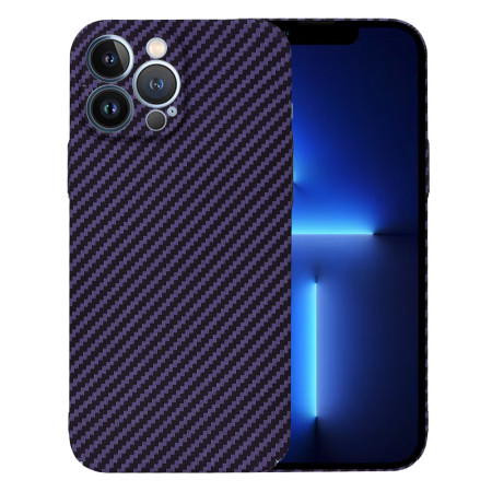 Husa Slim Carbon pentru iPhone 13 Pro Max - Protectie Premium FiberShell, Purple